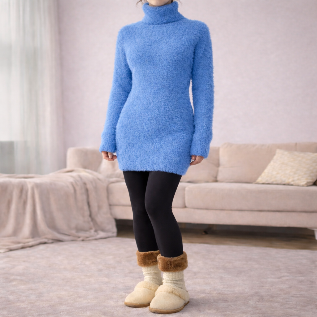 فستان نسائي شتوي صوفي ناعم  دافئ وأنيق